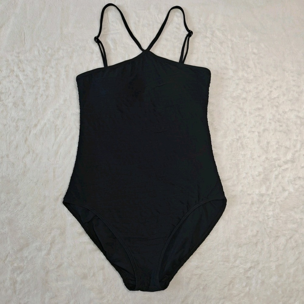 Lauren Ralph‎ Lauren Black One Piece Swimsuit Size 10 Medium Built-In Padded Bra